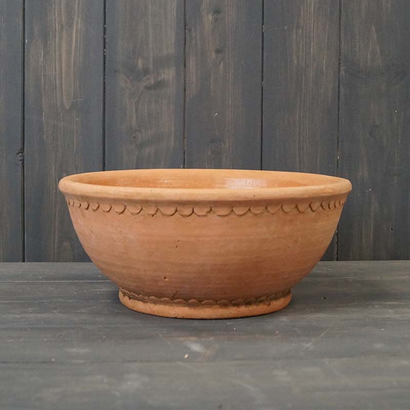 Terracotta Tapered Cement Bowl (D26cm) detail page